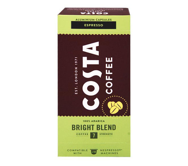Picture of  Costa Coffee Bright Blend 100% Arabica Capsules Nespresso Compatible 10pcs | Intensity 7